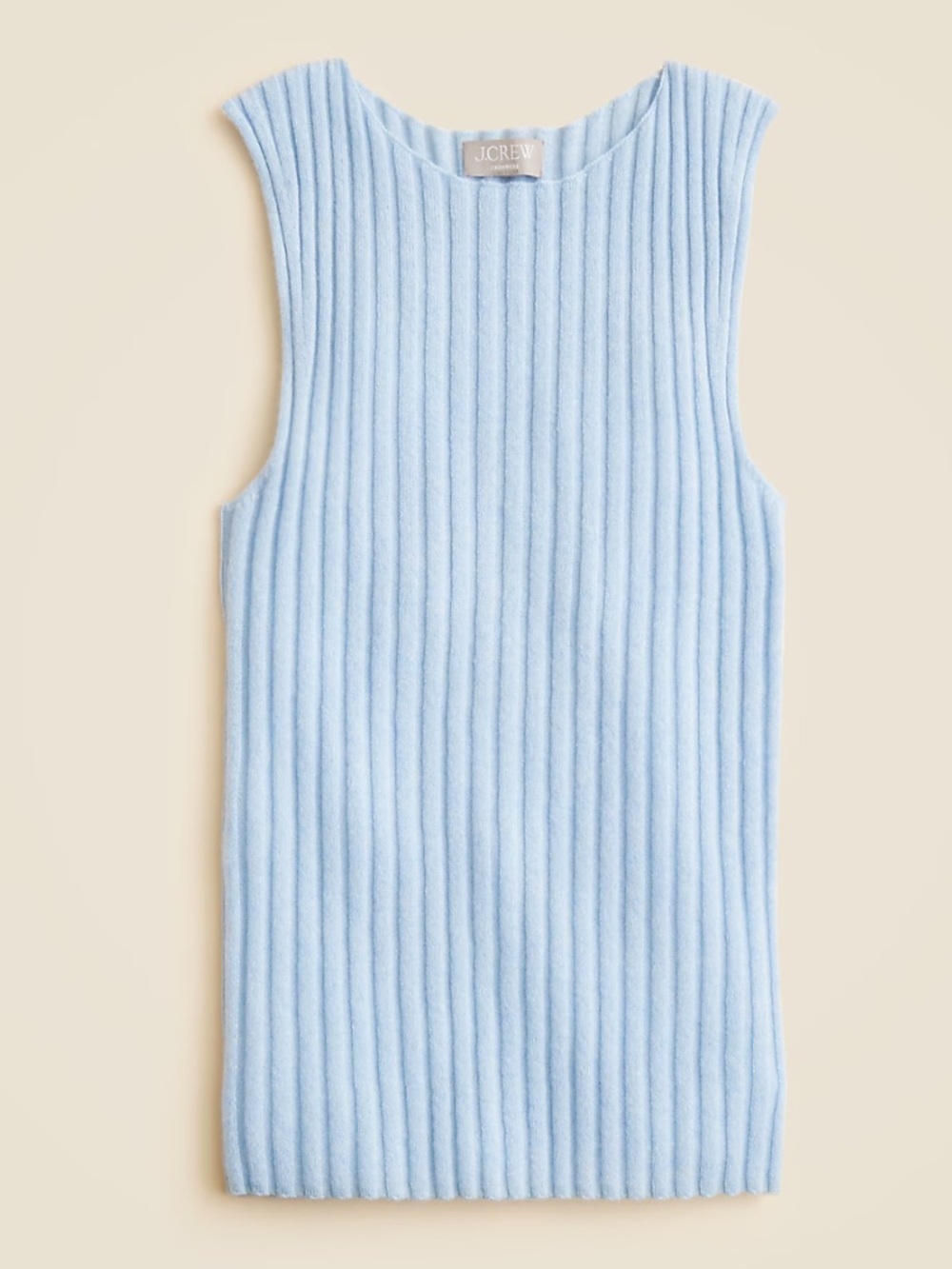 J crew heather river Wide-rib cashmere sweater shell